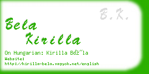 bela kirilla business card